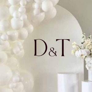 Pegatina personalizada con iniciales de boda | Calcomanía con iniciales de boda | Letrero de vinilo con iniciales para fondo de boda