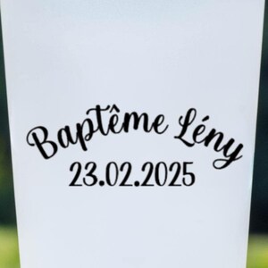 Adesivo per tazza personalizzata battesimo compleanno matrimonio adesivo in vinile personalizzato in vetro nome data