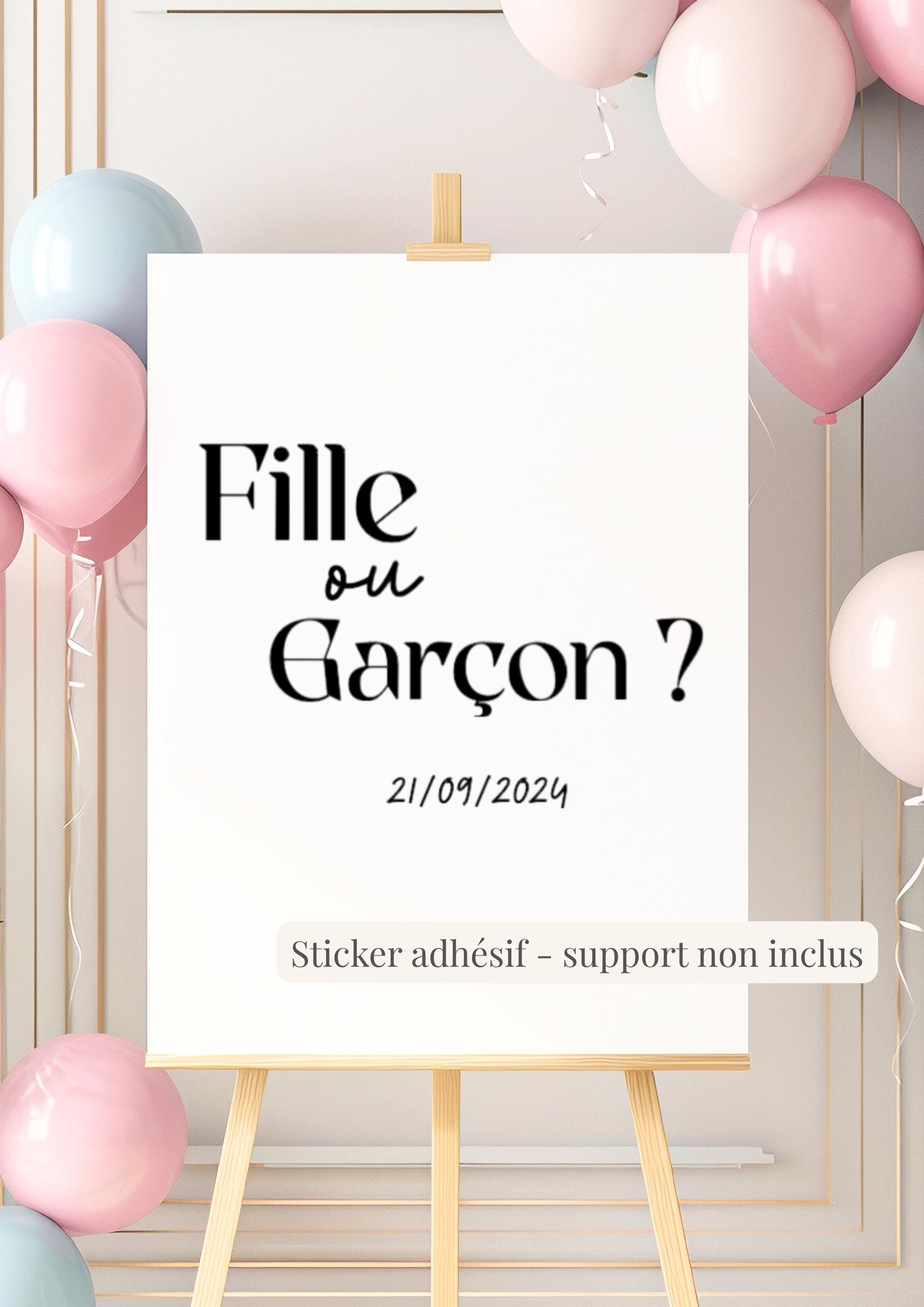 Sticker gender reveal personnalisé