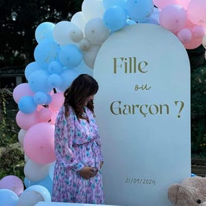 Adesivo personalizzato per bambina o bambino • Decorazione per rivelazione del sesso del bambino, baby shower – Vinile adesivo personalizzato