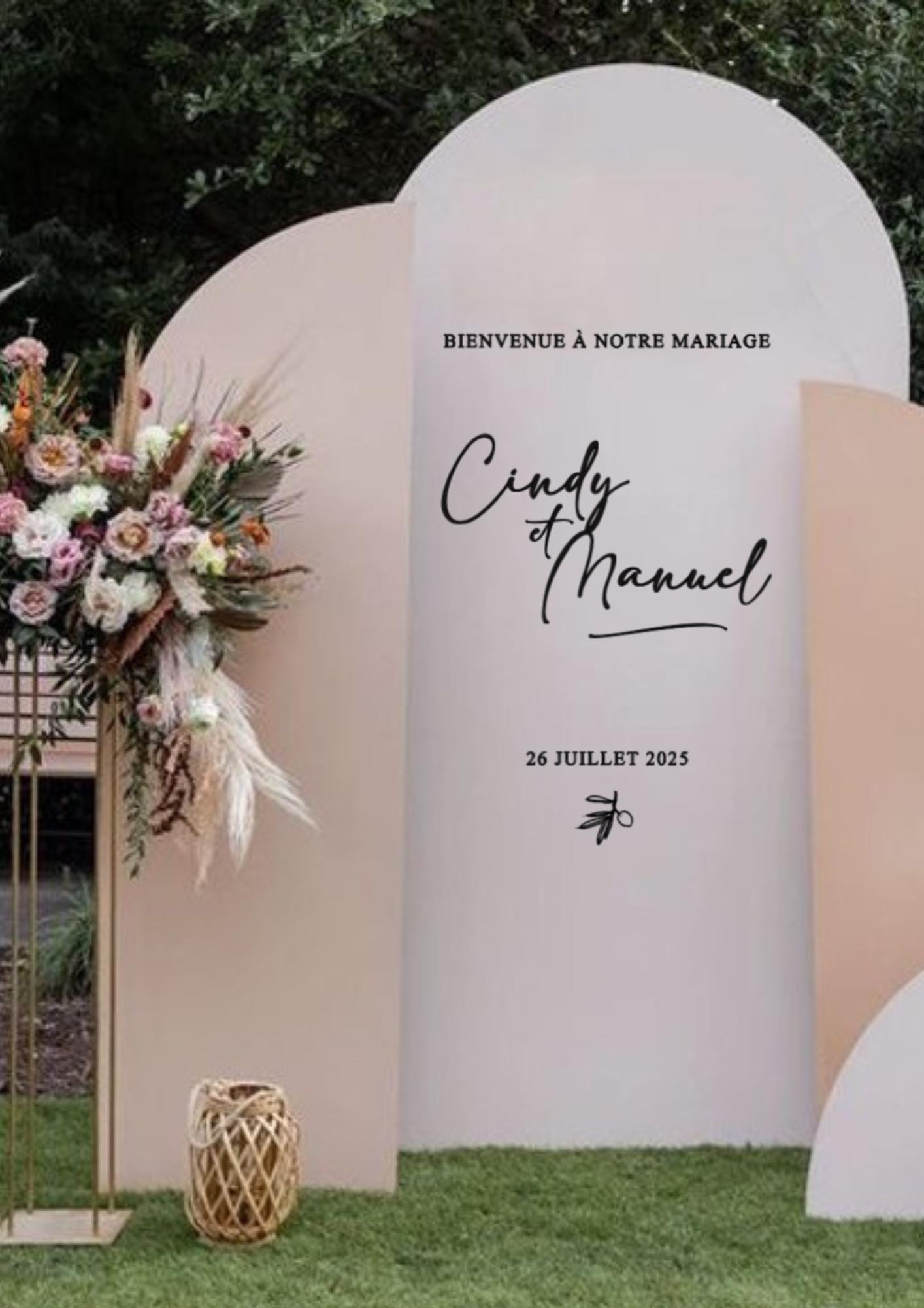 Sticker panneau bienvenue mariage