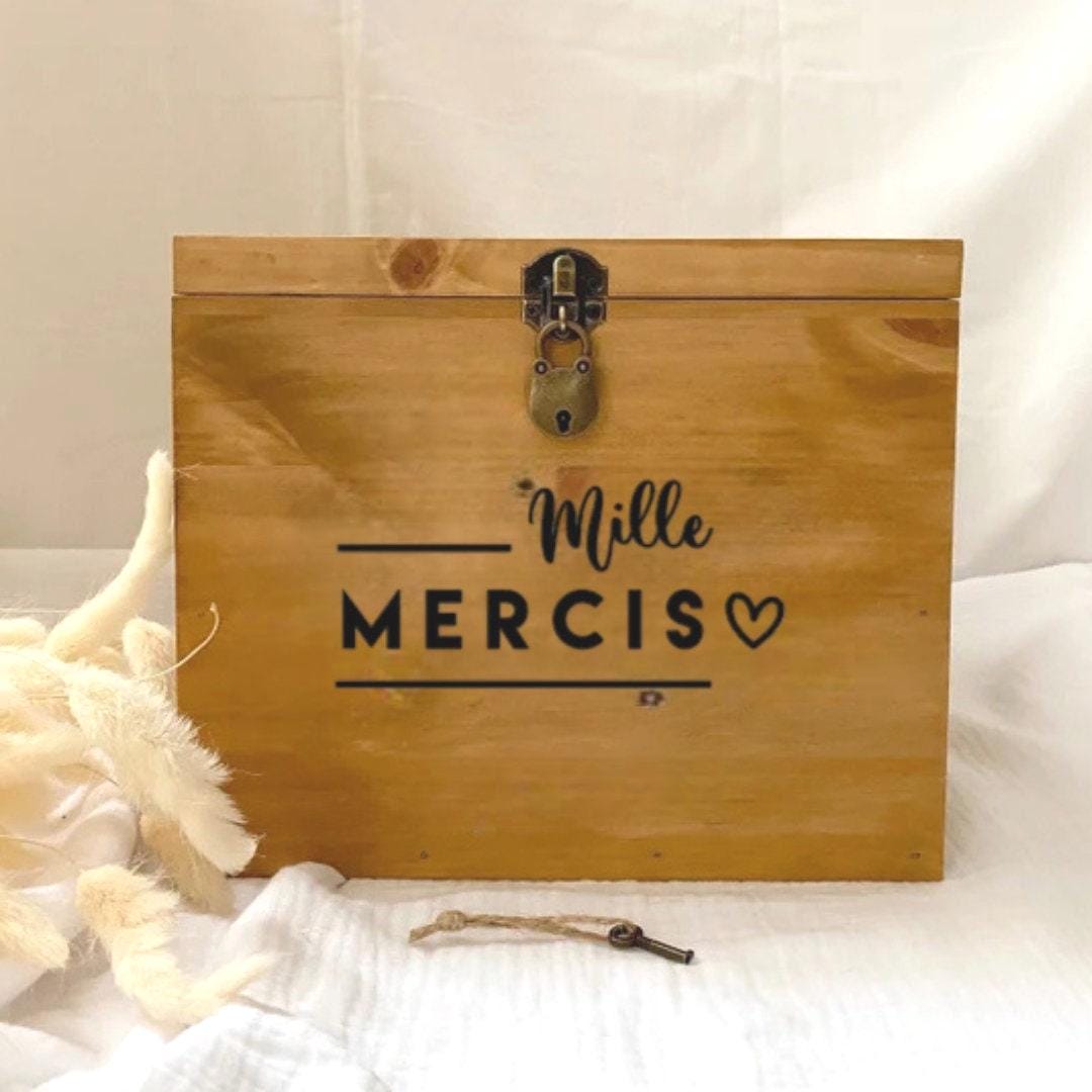 Sticker urne mariage personnalisé « Mille Mercis »