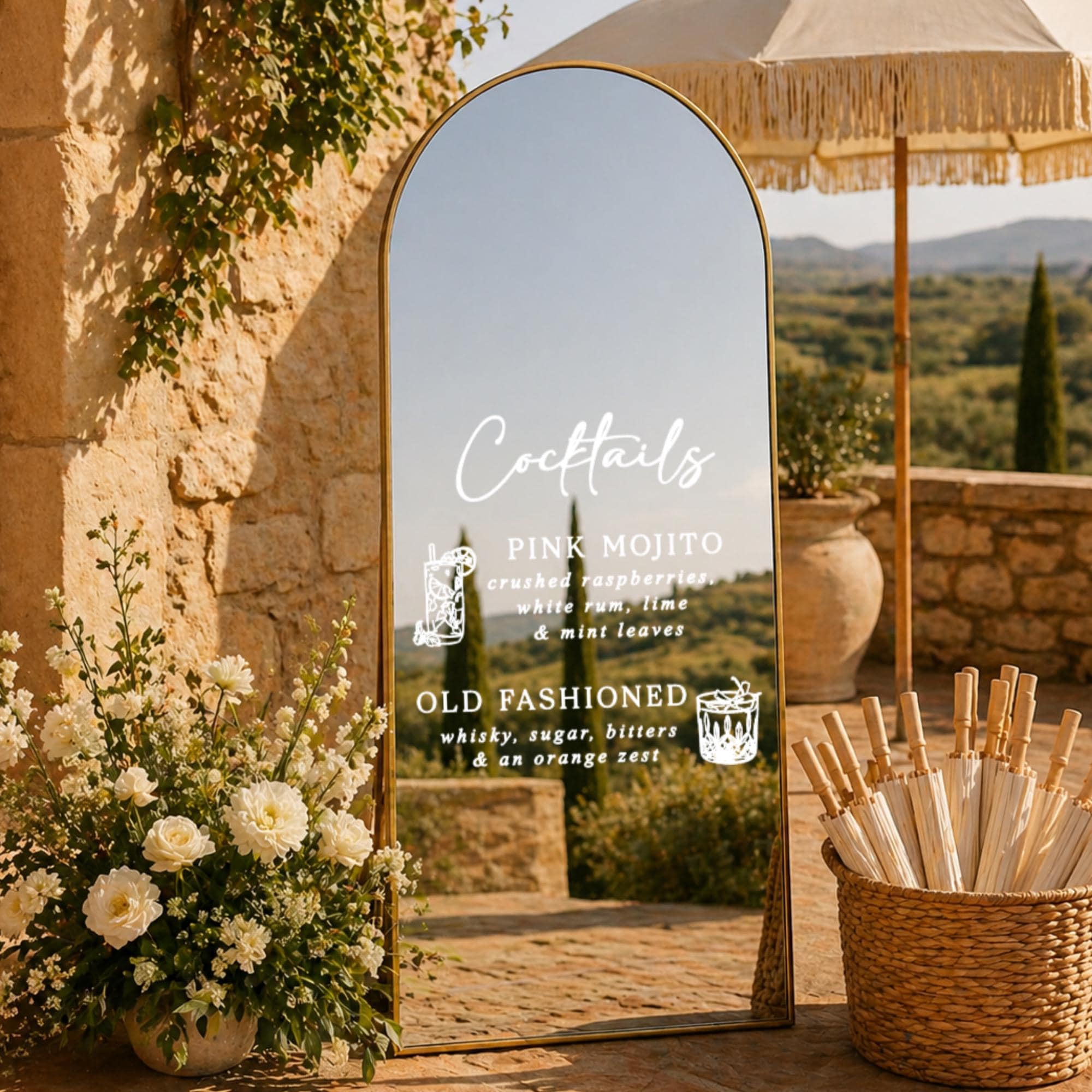 Panneau bar mariage personnalisé