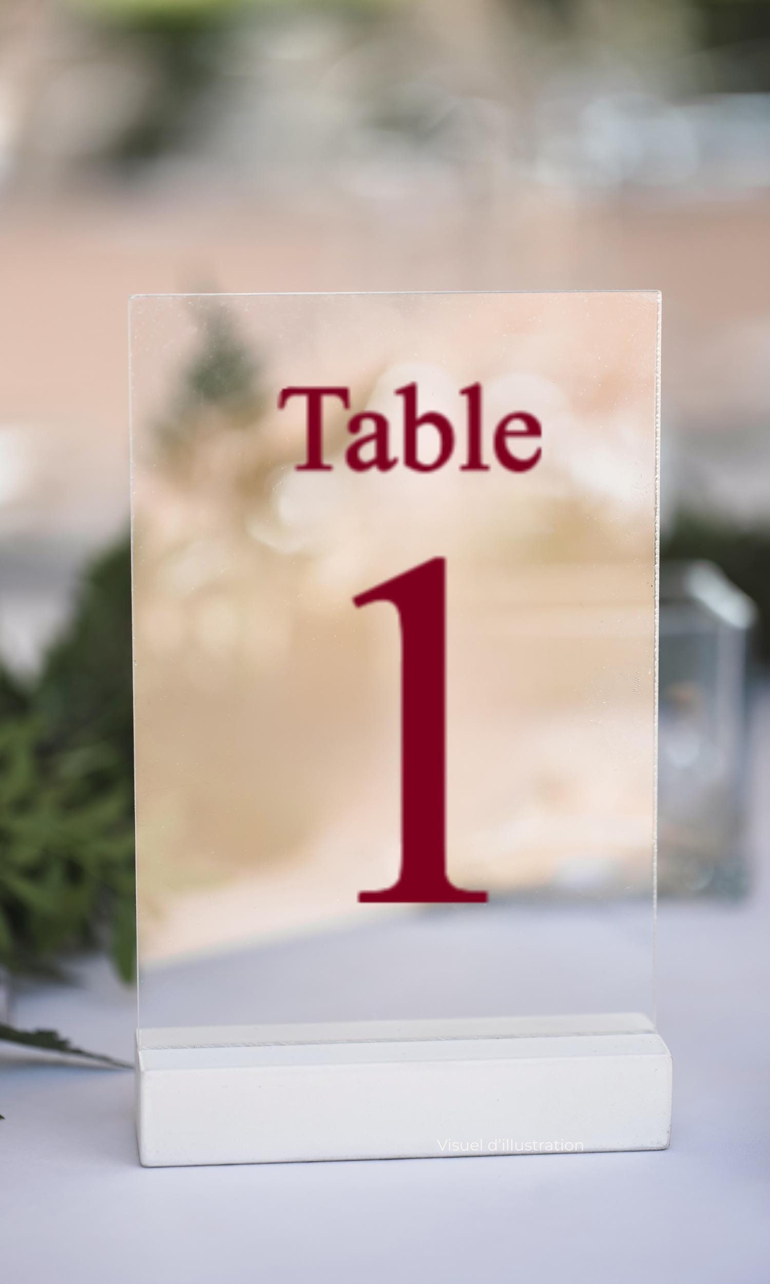Sticker numéro de table mariage minimaliste