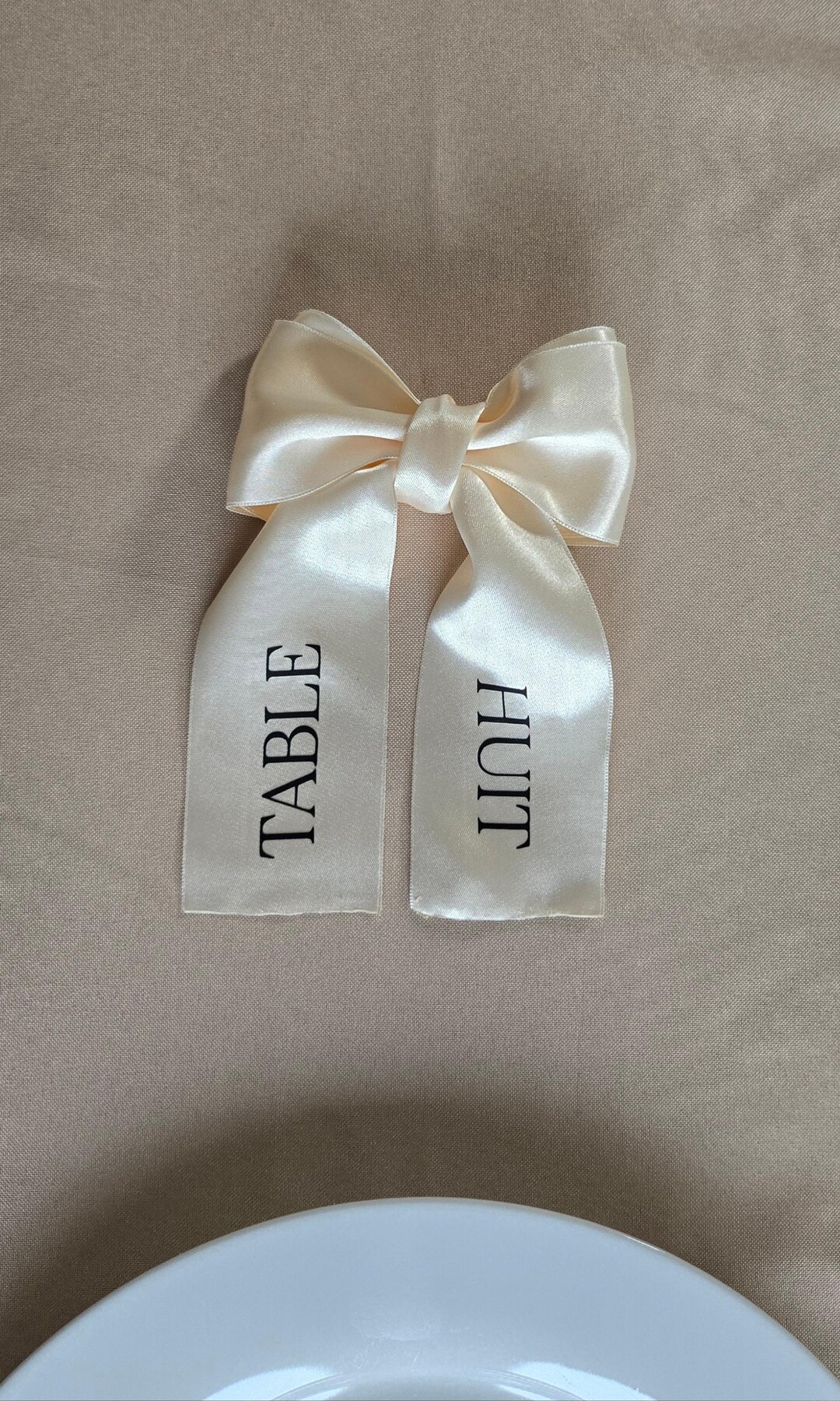 Table Numbers With Ribbon Personalized Satin Ribbon Bow – Wedding Table Number or Name – Elegant ...