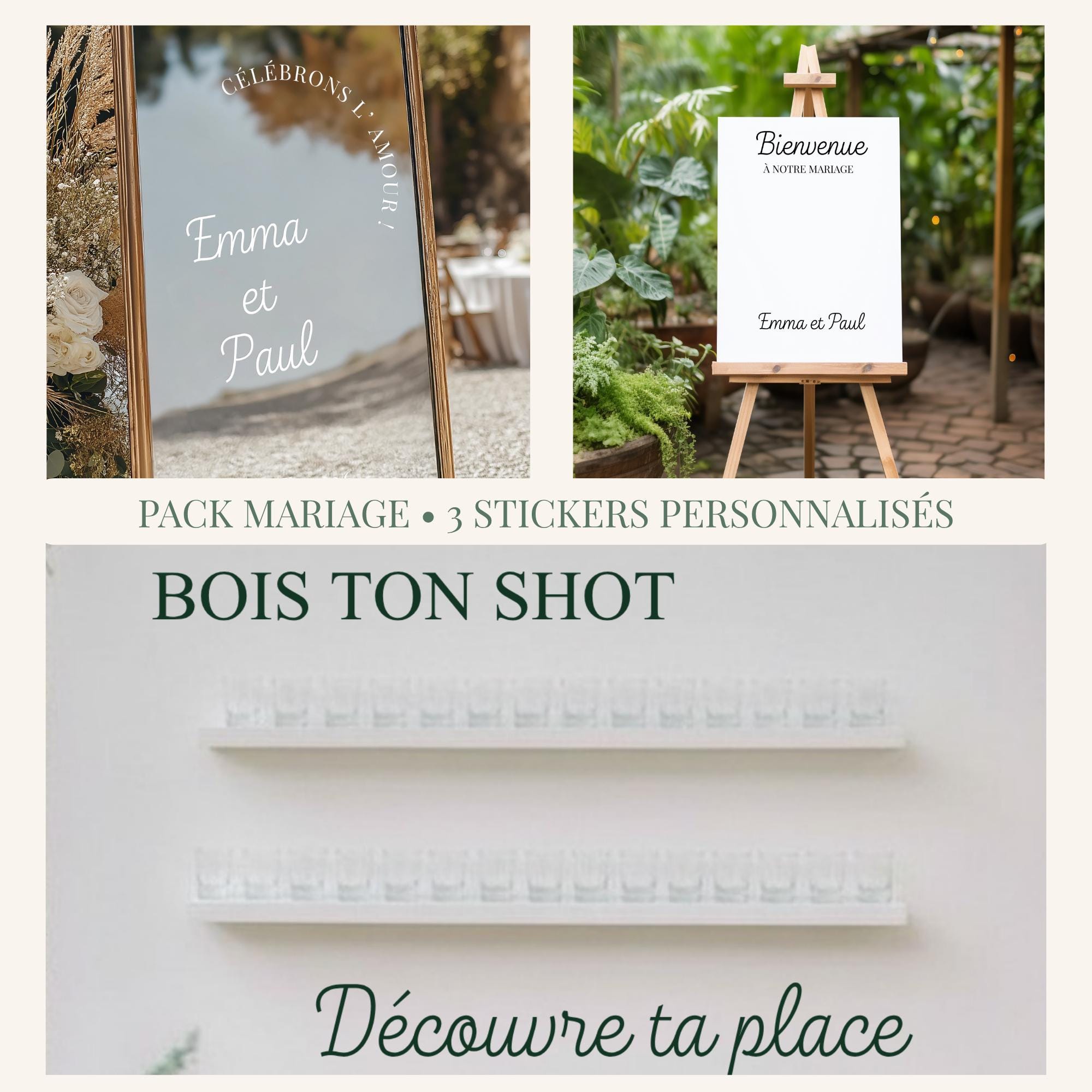 Pack stickers mariage personnalisés