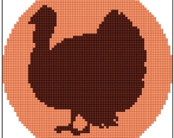 Turkey Silhouette Needlepoint Digital Chart