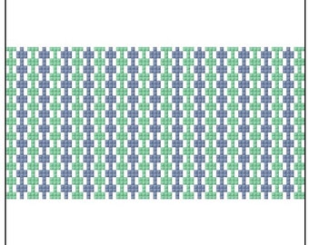 Blau und grüne Clutch-Nadelpunkt-Digital-Chart