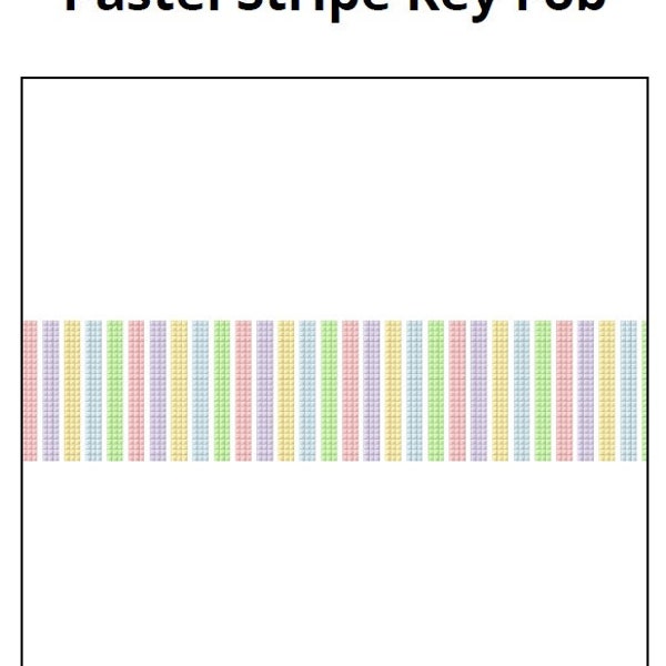 Pastel Stripe Key Fob Needlepoint Digital Chart, Cross Stitch Pattern, Needlepoint Clutch