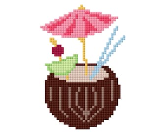 Coconut Drink Needlepoint Digital Chart