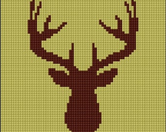 Deer Head Needlepoint Digital Chart