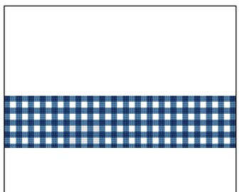 Blaue Gingham Schlüsselanhänger Nadelspitze digitale Karte, Kreuzstichmuster, Nadelspitze Clutch
