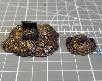 Dungeon and Dragons Deep Cuts Piles of Gold Treasure Hand Painted Set of 2 Level 2 Finish