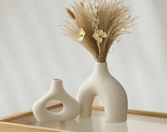 Ceramic Nordic vase! Modern Living Room Decor! Modern Nordic Vase! Natural Ceramic vase! Set Of 2 Ceramic Nordic Vase!