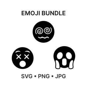 Emoji SVG Bundle: Schwindel, Spiral Augen, schreiendes Gesicht (Digitaler Download)