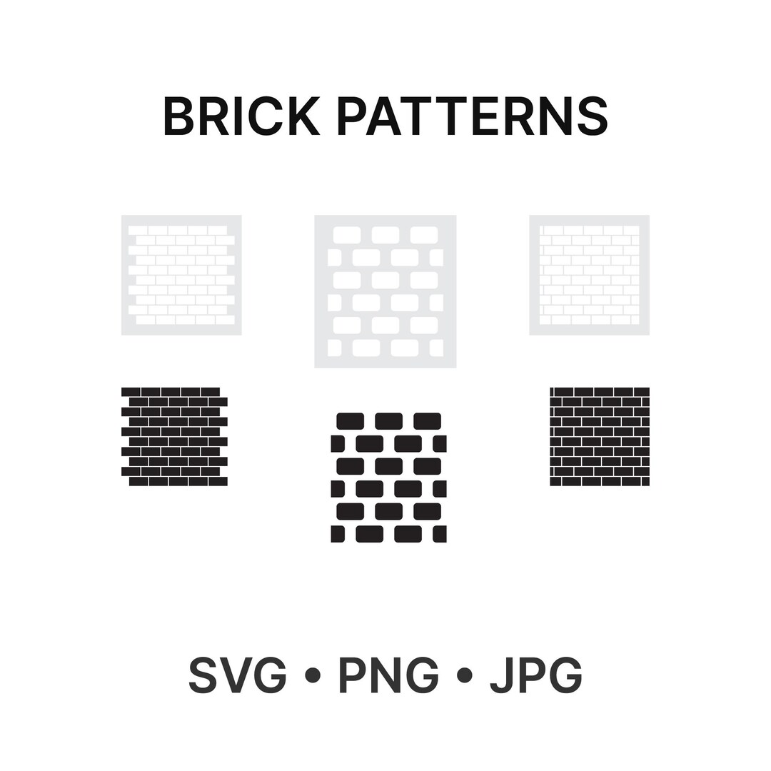 Brick Pattern SVG: Seamless Wall Pattern Cut Files (digital Download ...