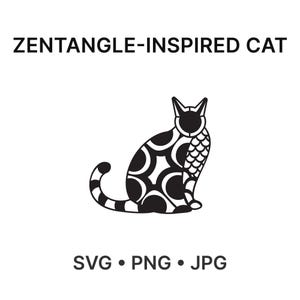 Zentangle-inspired cat SVG Cut File | Cat Mandala for Cricut and Silhouette