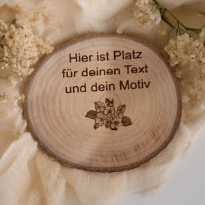 Posavasos de madera con rebanada de árbol, regalo rústico grabado, decoración del hogar; personalizado