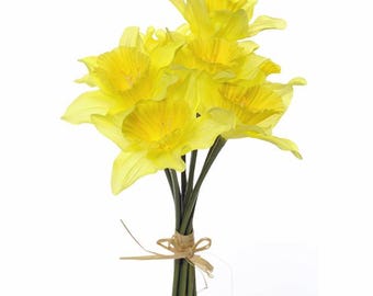 Daffodils 9 Stem Bunch Artificial 33cm