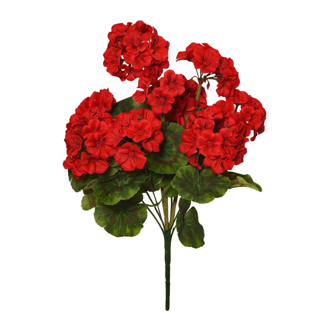 Geranium Bunch Faux Silk Artificial 47cm/ 18.5 Inches X 9 Heads Red - Etsy