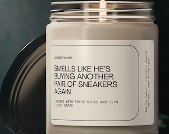 Vela con cabeza de zapatilla personalizada, regalo para él, novio, hijo, marido, decoración del hogar de Hypebeast