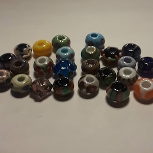 Lampwork Perlen - gemischt Dutzend ungefüttert- (europäischen Stil Perlen) SRA S105
