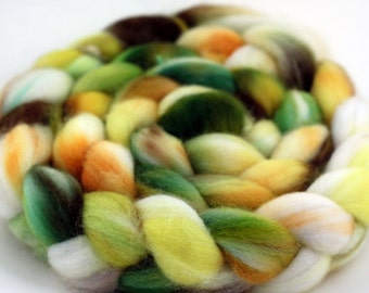 Pina Colada - Handpainted Falkland  wool top/roving - 4 oz