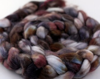 Petrified - Handpainted Superwash Merino/Cashmere/Silk wool top/roving - 4 oz