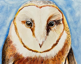 Barn Owl II an original watercolor painting by Pattie Wall