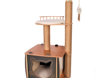 Luxury Cat Houses, Cat Houses, Scratching Post, Cat Bed, Pet Furniture, Pet Gifts, Wooden House