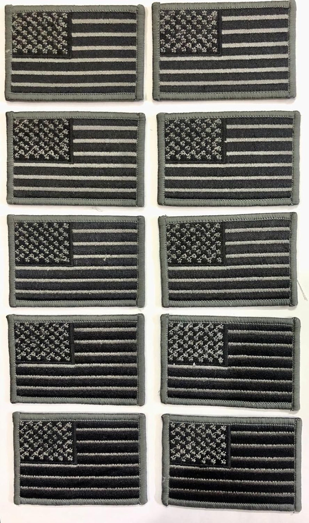 Grey Merrow USA Flag Grey Merrow Border Embroidered Patch Iron on Sew on 7.5 Cm ...