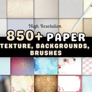 850+ Paper Texture Backgrounds, Procreate Paper Texture Brushes, Realistic Watercolor & Sketching Digital Paper Texture, Watercolor Paper