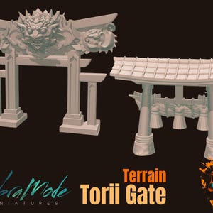 Japanese Shrine Entrance Gate | Oriental Terrain | Tabletop Wargame Scenery | 32mm Fantasy Miniature Wargaming | Asian Scenery | Asian Theme