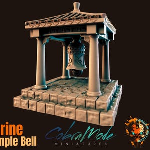 Asian Shrine | Bell Temple | Pagoda | Miniature Terrain | 32mm Scale | 3D Printed Terrain Piece | Diorama | Scenery