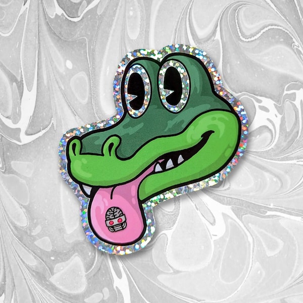 Trippy Glitter Gator and Han-Tyumi || Rainbow Psychedelic Vinyl Sticker || King Gizzard and The Lizard Wizard