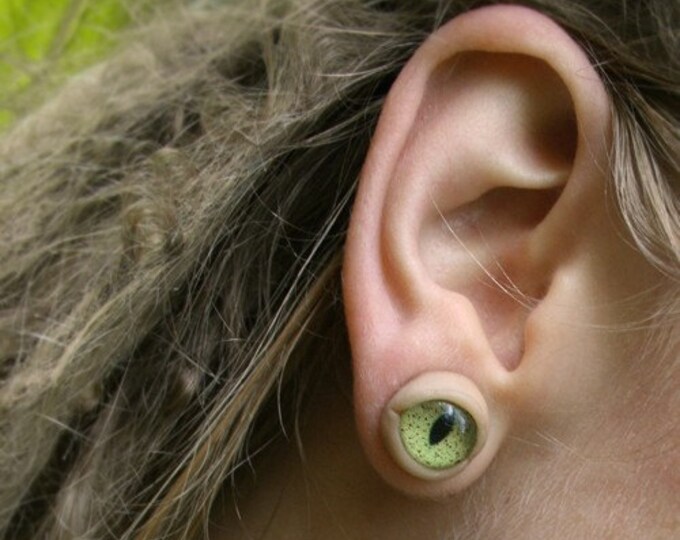 Eye Plugs Green Creature Etsy