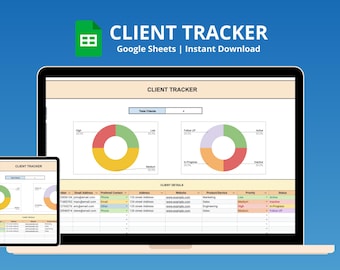 Client Tracker Spreadsheet | Client Planner | Small Business Template | CRM | Client Management