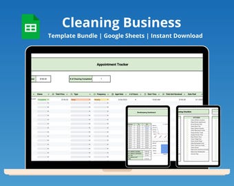 Cleaning Business Template Bundle Google Sheets, House Cleaning Tracker Spreadsheet, Housekeeper Business Planner, Maid Service Housekeeping
