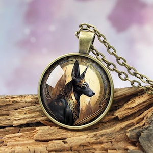 Anubis Egyptian God Pendant Necklace, Ancient Egyptian Mythology Keychain, Anubis Wolf Rock Punk Viking Gothic Men Jewelry Gift, Anubis Gold