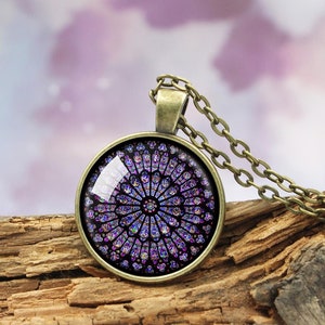 Notre dame rose window necklace online