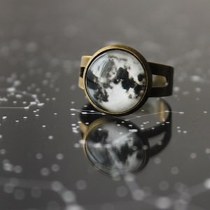 Full Moon Ring, Full Moon Adjustable Ring, Lunar Gift, Universe Gift, Galaxy Ring, Planet Jewelry, Full Moon Jewelry, Celestial Ring, Gifts