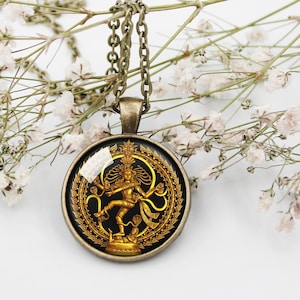 Dancing Shiva Pendant Necklace, Lord Shiva Necklace, Buddhist Necklace, Nataraja Pendant, Dancing Shiva Statue Jewelry Gift, Hindu Necklace