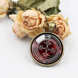 Magical Circle of King Solomon Necklace, King Solomon Amulet Talisman, Goetia Key Seal Occult Symbol, Goetia Ritual Mystical Circle Seal