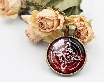 Witches Knot Pendant, Witches Knot Necklace Amulet, Witch Magic Star Jewellery, Gothic Jewelry, Wiccan, Pagan, Celtic Symbol