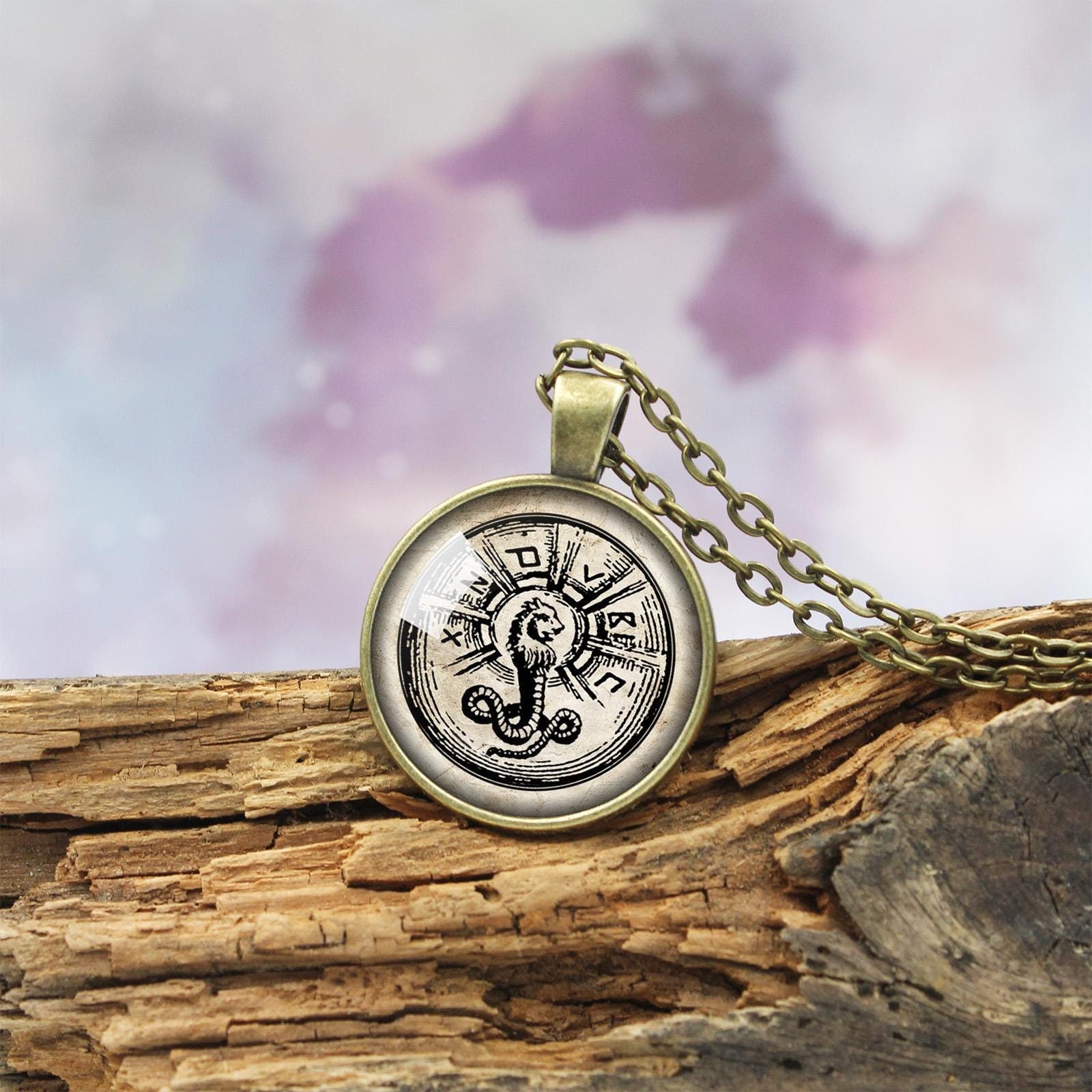 The Lion Headed Snake Necklace Pendant, Demiurge Yaldabaoth