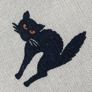 Cross Stitch Vinyl Front Project Bag Halloween Black Cats Print. Ideal for WIPs & Needlework Organization. Gift for Stitcher.