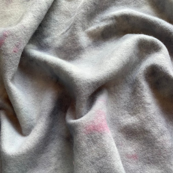 Hand Dyed Felted Wool Fabric Fat Quarter for Rug Hooking or Appliqué Wool. Neutral Wool. Tarnished Silver.