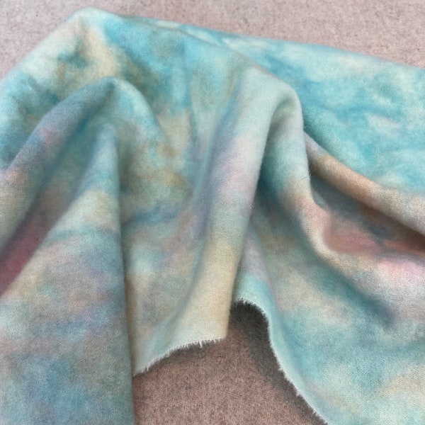 Hand Dyed Felted Wool - Fat Quarter, Pastel Wool Fabric for Rug Hooking or Wool Appliqué. Wedding Shower Mints