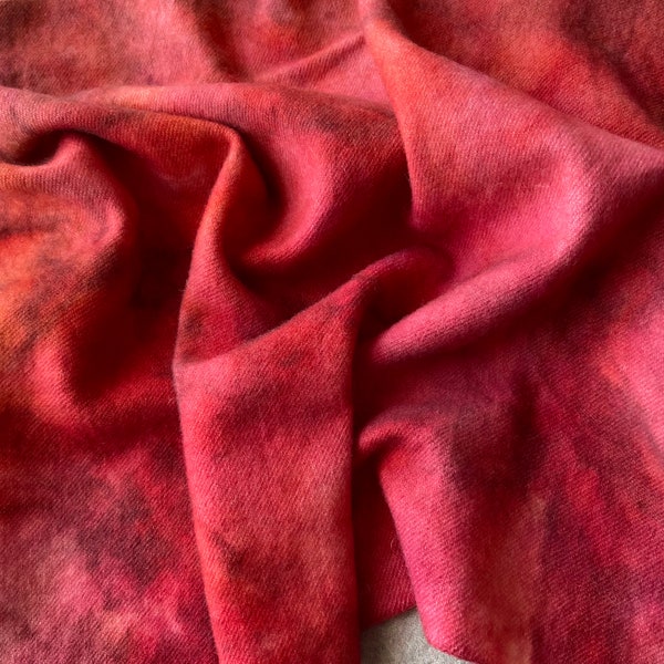 Hand Dyed Felted Red Wool Fabric Fat Quarter ideal for Rug Hooking or Wool Appliqué. Bloody Mary