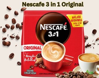 Nescafe 3 in 1 Instant Blend & Brew Original 25 Sticks x 18g Premix Coffee Drink Mix